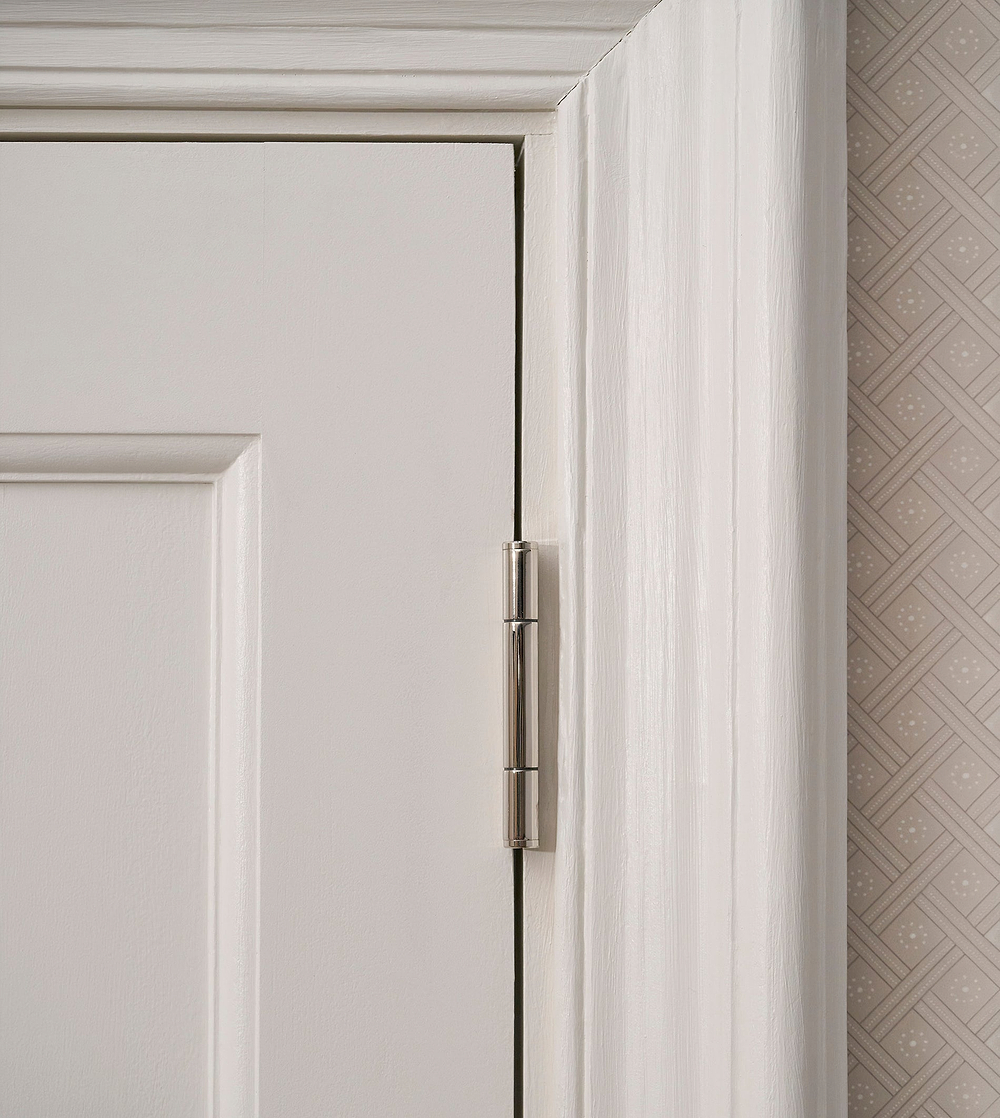 Hazel Brass Door Hinge Pair FR60 - Polished Nickel