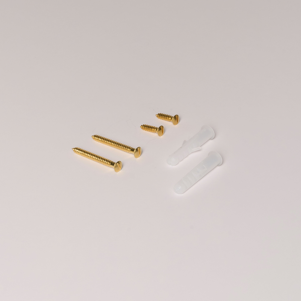 Mews Lot de vis et chevilles pour crochet – Laiton Ancien
