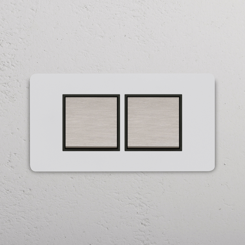 IT Grove 4-Module 2x Rocker Switch - Paintable Satin Nickel Black