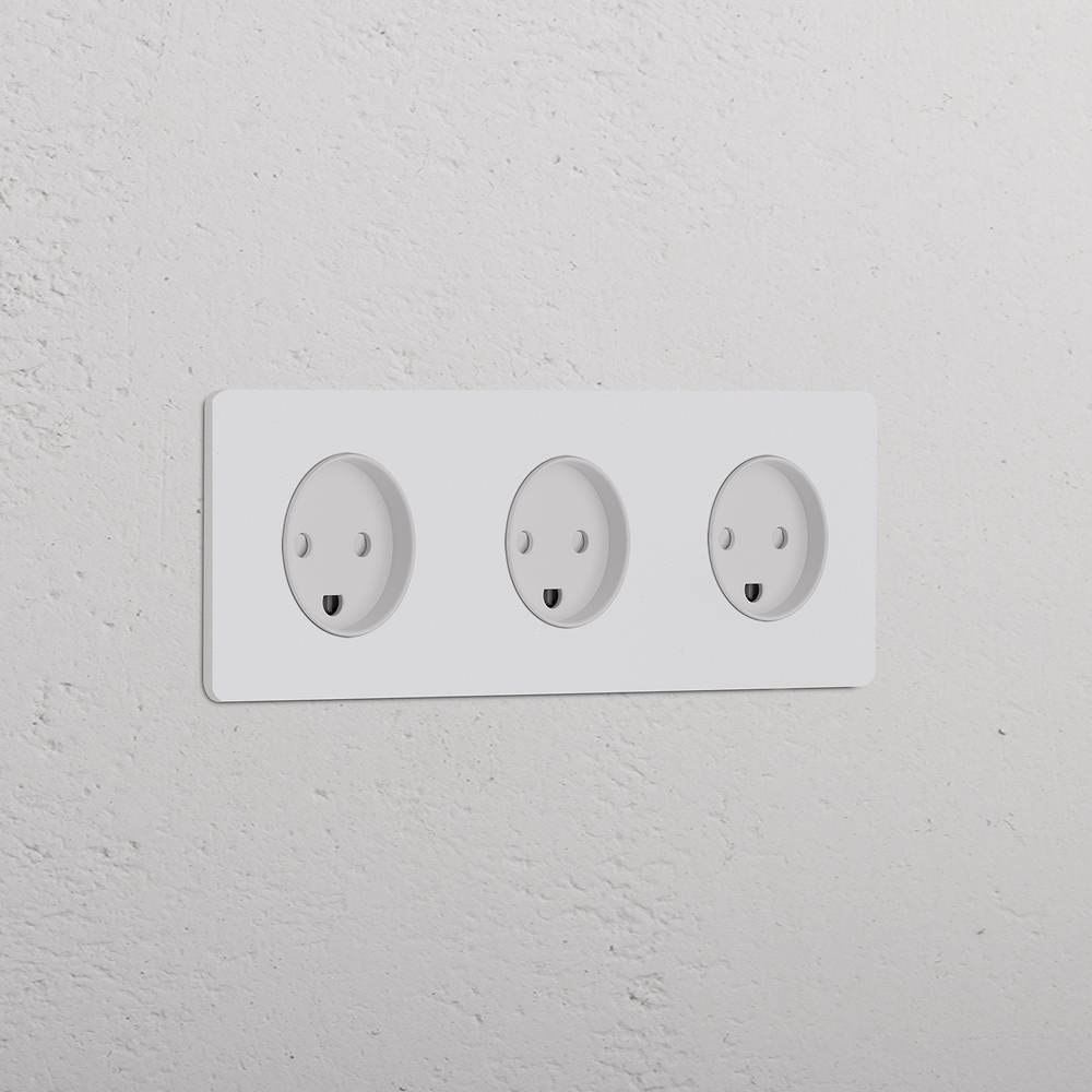 Grove Triple 3x Danish Type K Socket – Paintable White