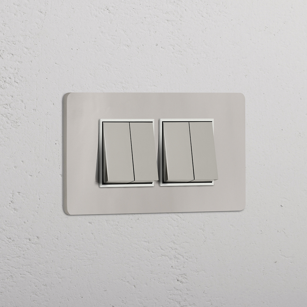 Grove 4-Module 4x Rocker Switch – Polished Nickel | White