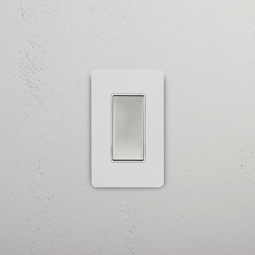Grove 1G Four Way Rocker Switch – Paintable Polished Nickel | White