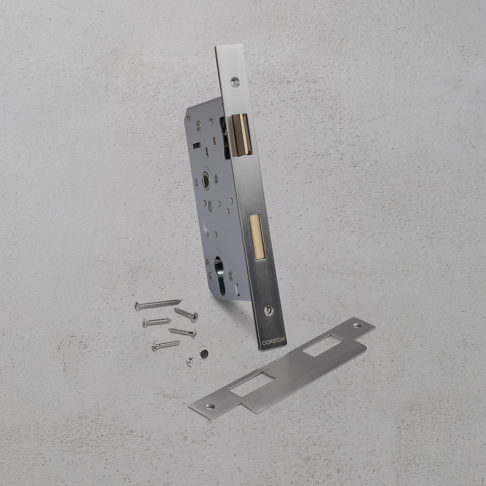 Euro Mortice Lock 60mm – Satin Nickel