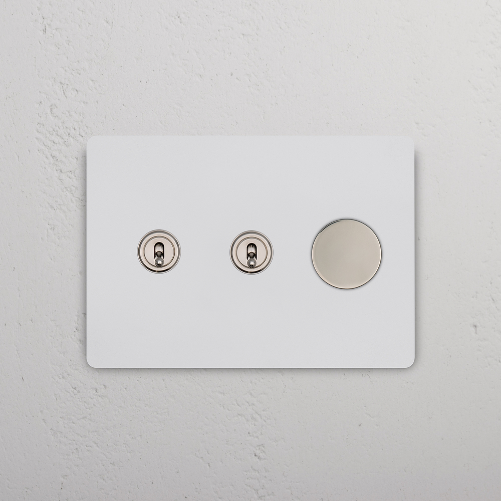 Grove 3G 2x Toggle & Dimmer Switch – Paintable Polished Nickel