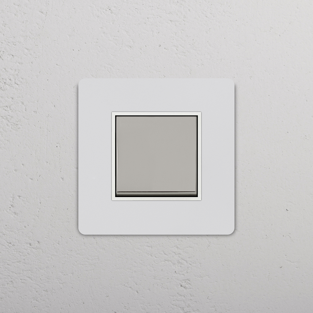Grove Single Intermediate Rocker Switch – Paintable Polished Nickel | White