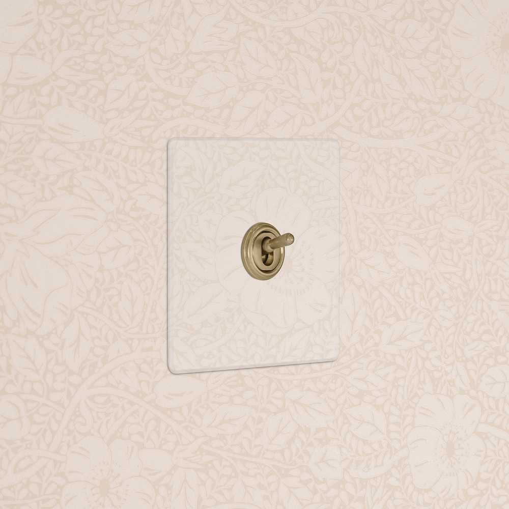 1G Retractive Toggle Switch - Clear Antique Brass