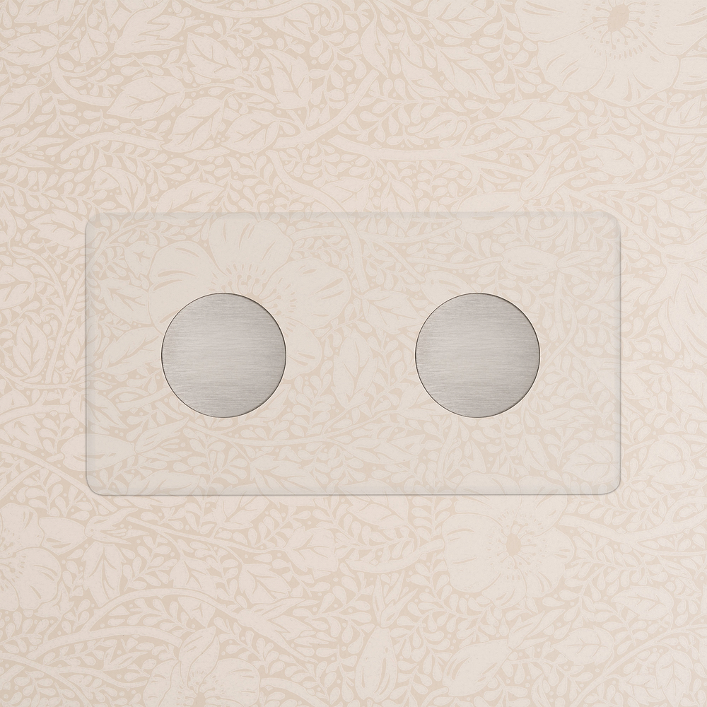 Kew Variateur x2 (Plaque Double) – Nickel Satiné à Transparence