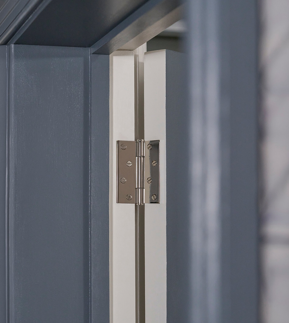 Hazel Brass Door Hinge Pair FR60 - Polished Nickel