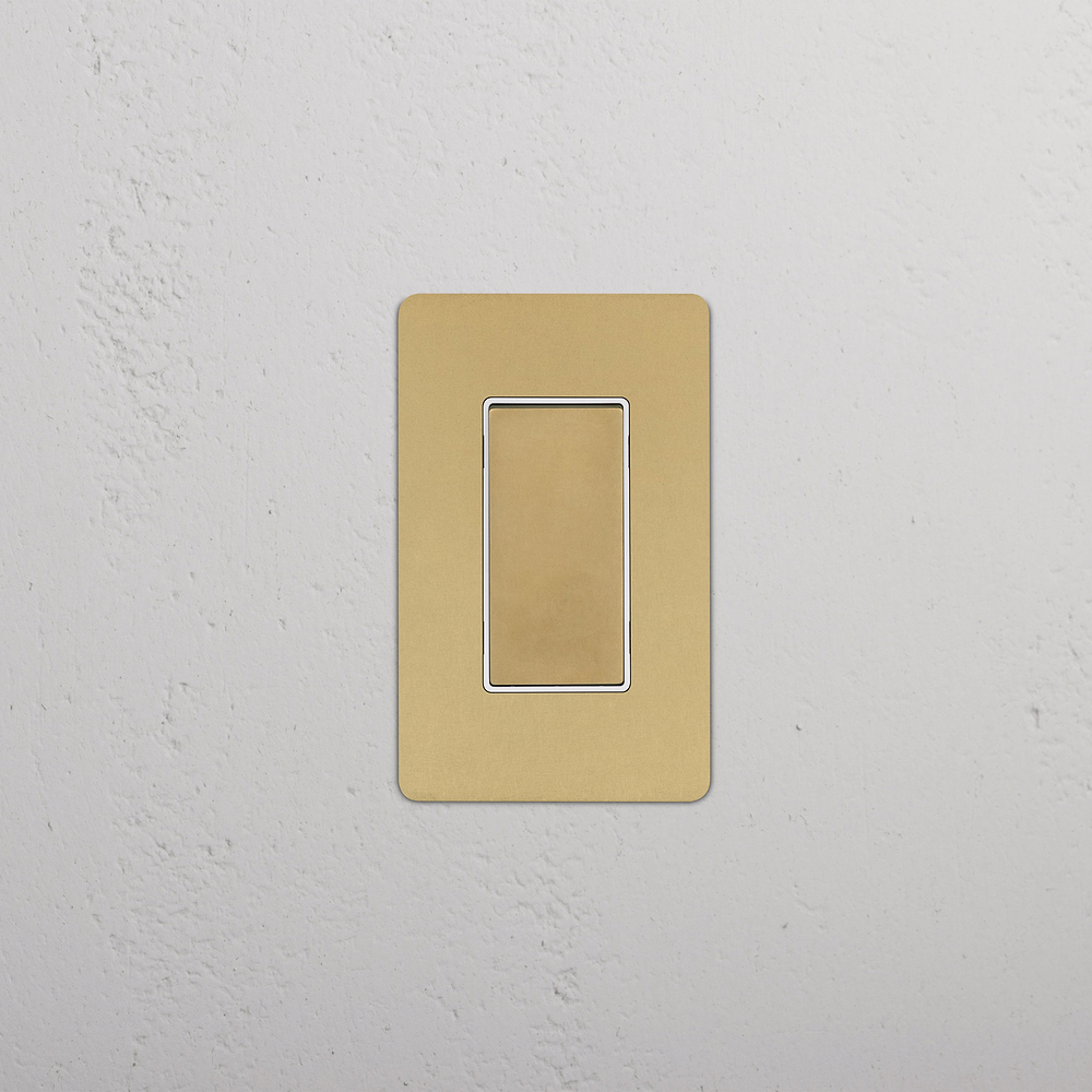 Kew 1G Retractive Rocker Switch - Antique Brass White