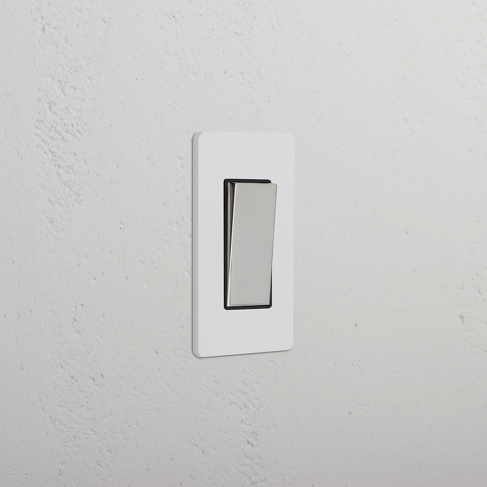 Grove 1G Retractive Rocker Switch – Paintable Polished Nickel | Black