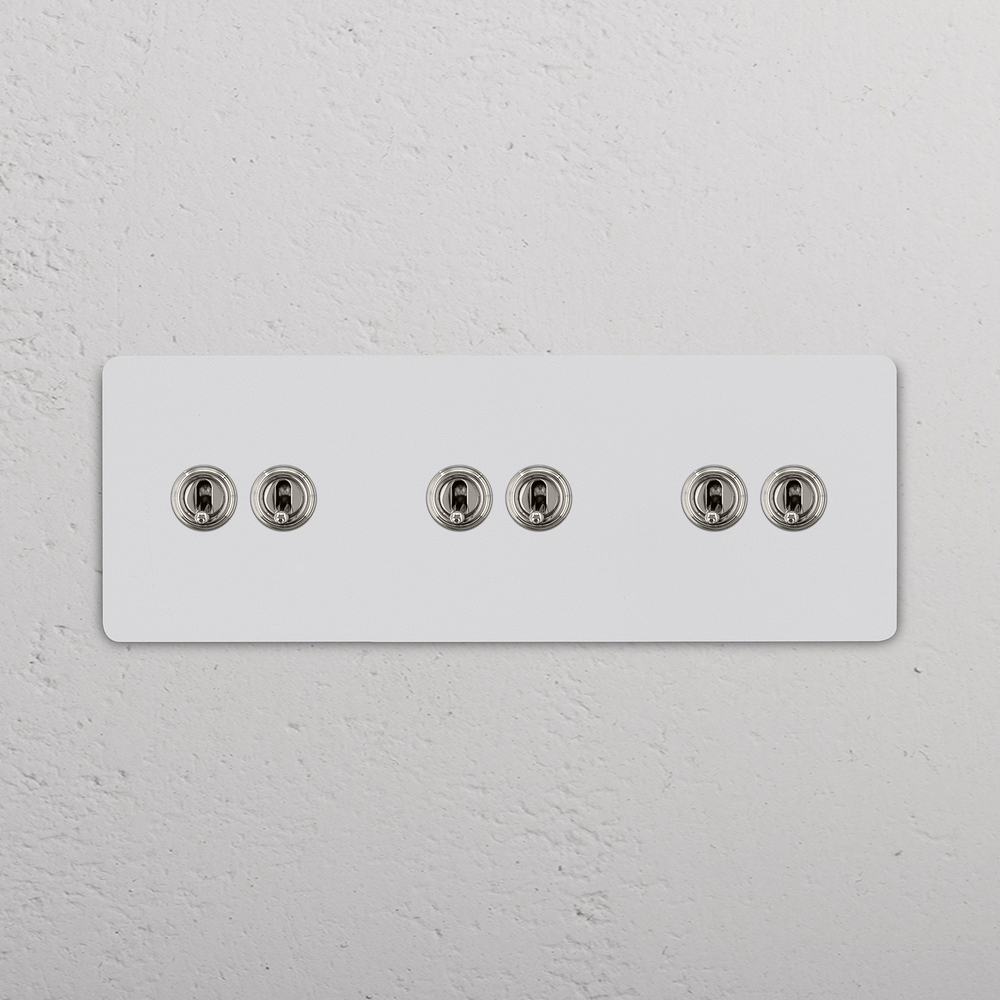 Grove Triple 6x Toggle Switch – Paintable Polished Nickel