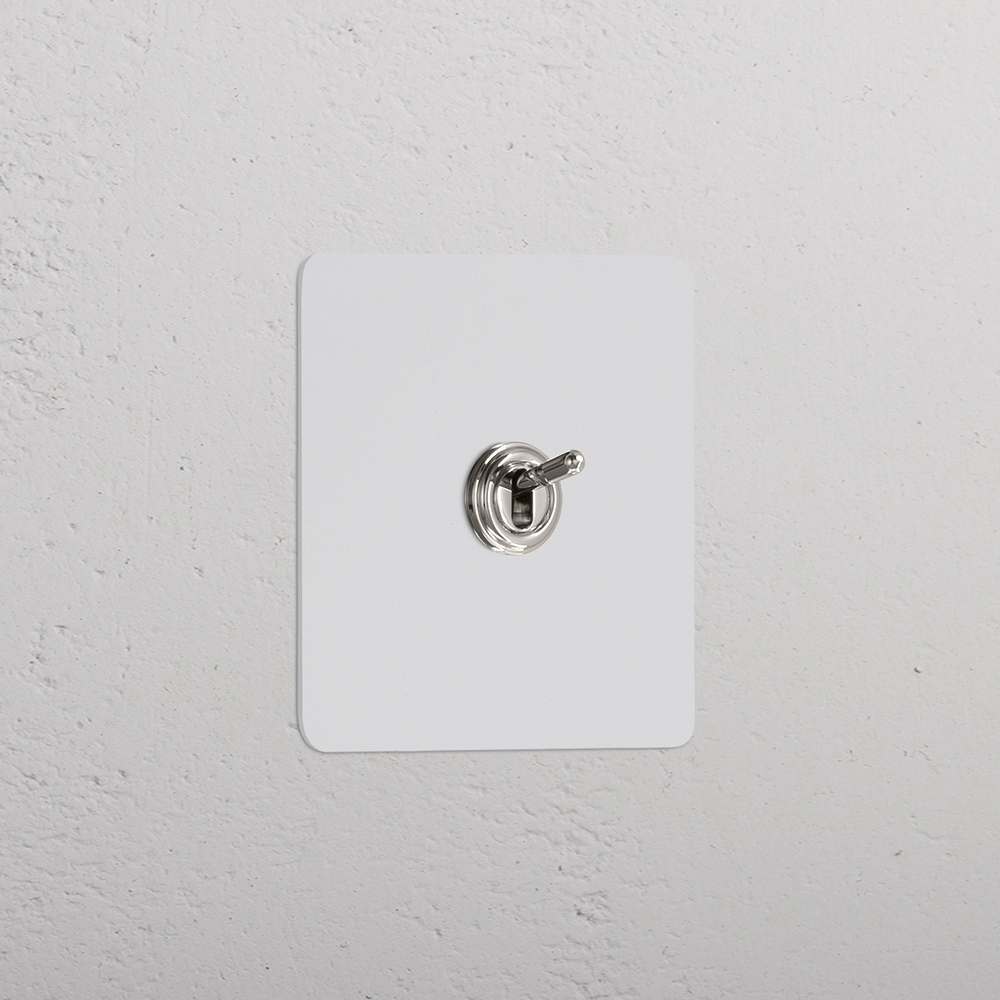 Kew Single Retractive Toggle Switch - Paintable Polished Nickel