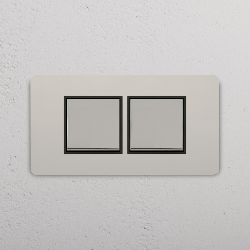 Grove 4-Module 2x Rocker Switch - Polished Nickel | Black