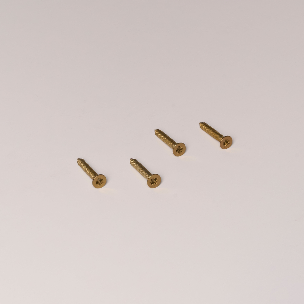5 mm x 30 mm zelftappende Pozi-houtschroef x 4 – Antiek Messing