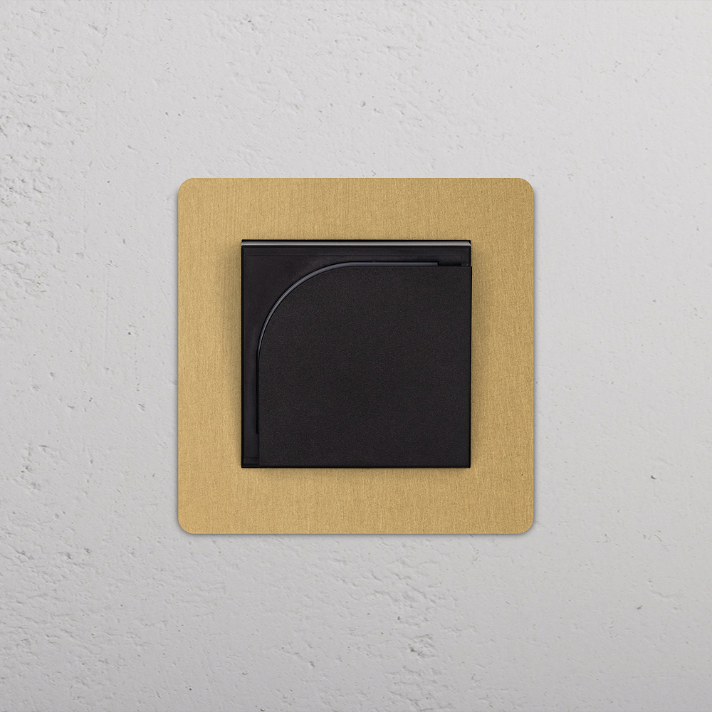 Grove Single Hotel Key Card Switch - Antique Brass | Black