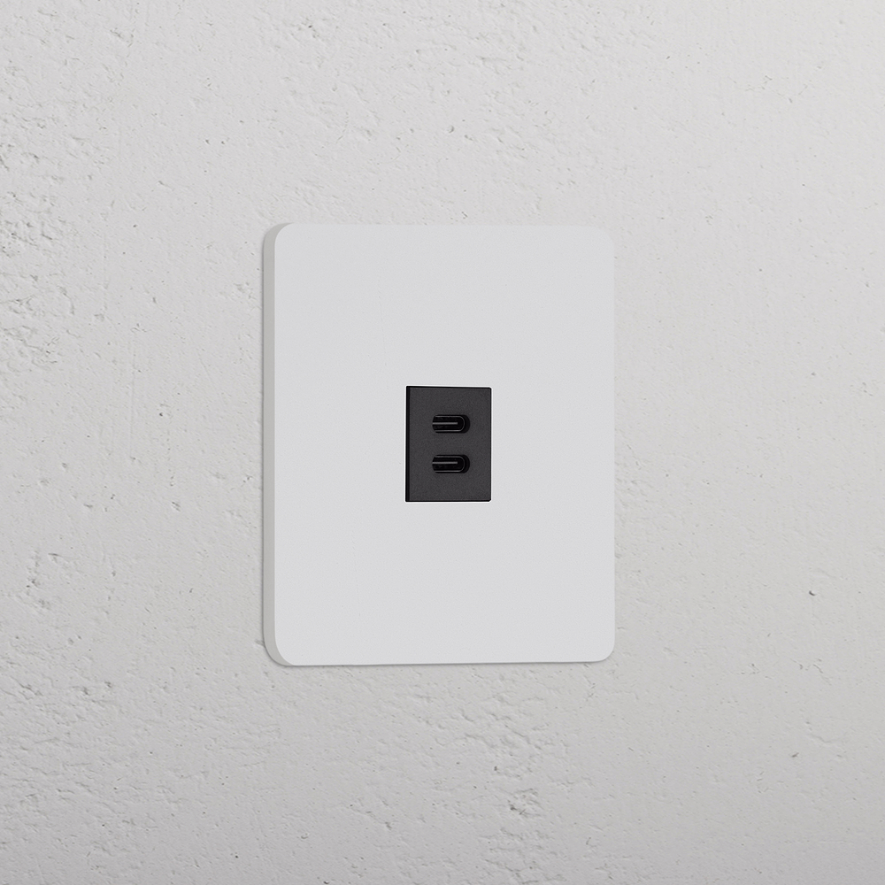 Grove Prise USB-C 30 W (Plaque Simple) – Peignable | Noir