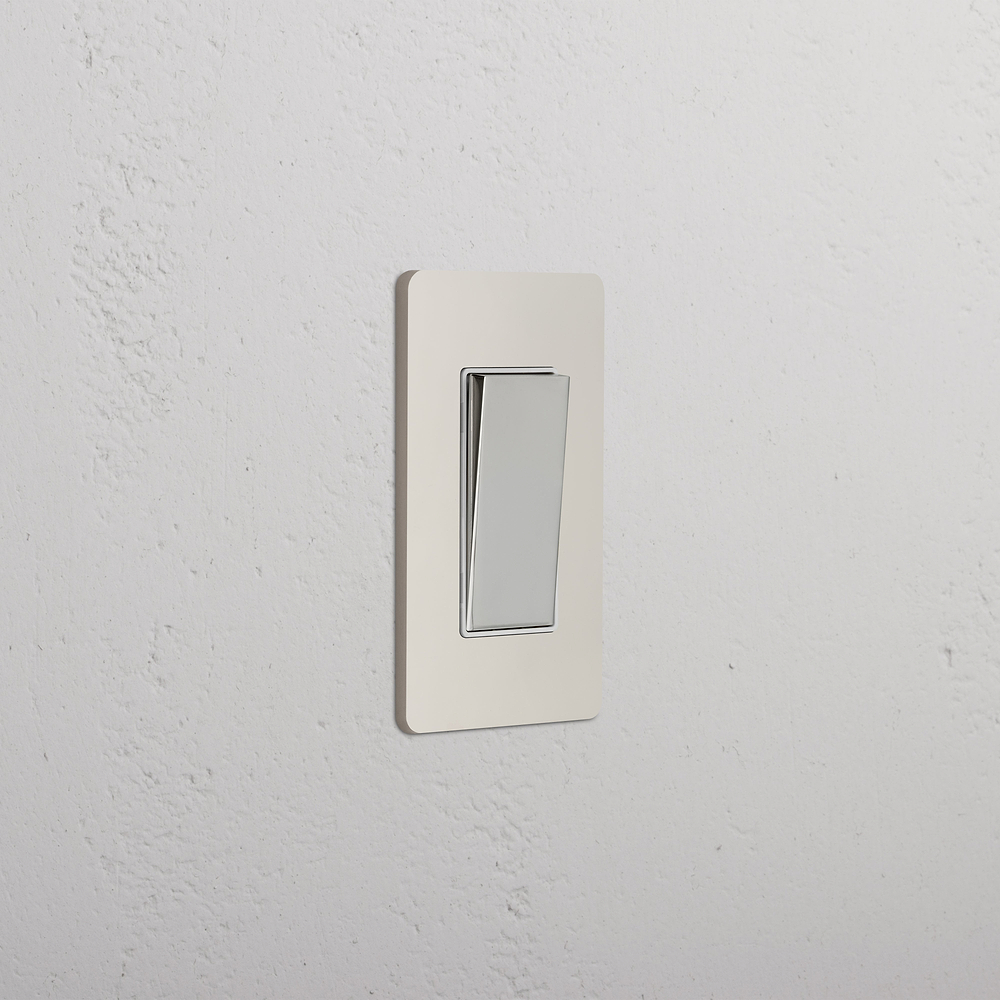 Grove 1G Retractive Rocker Switch - Polished Nickel White