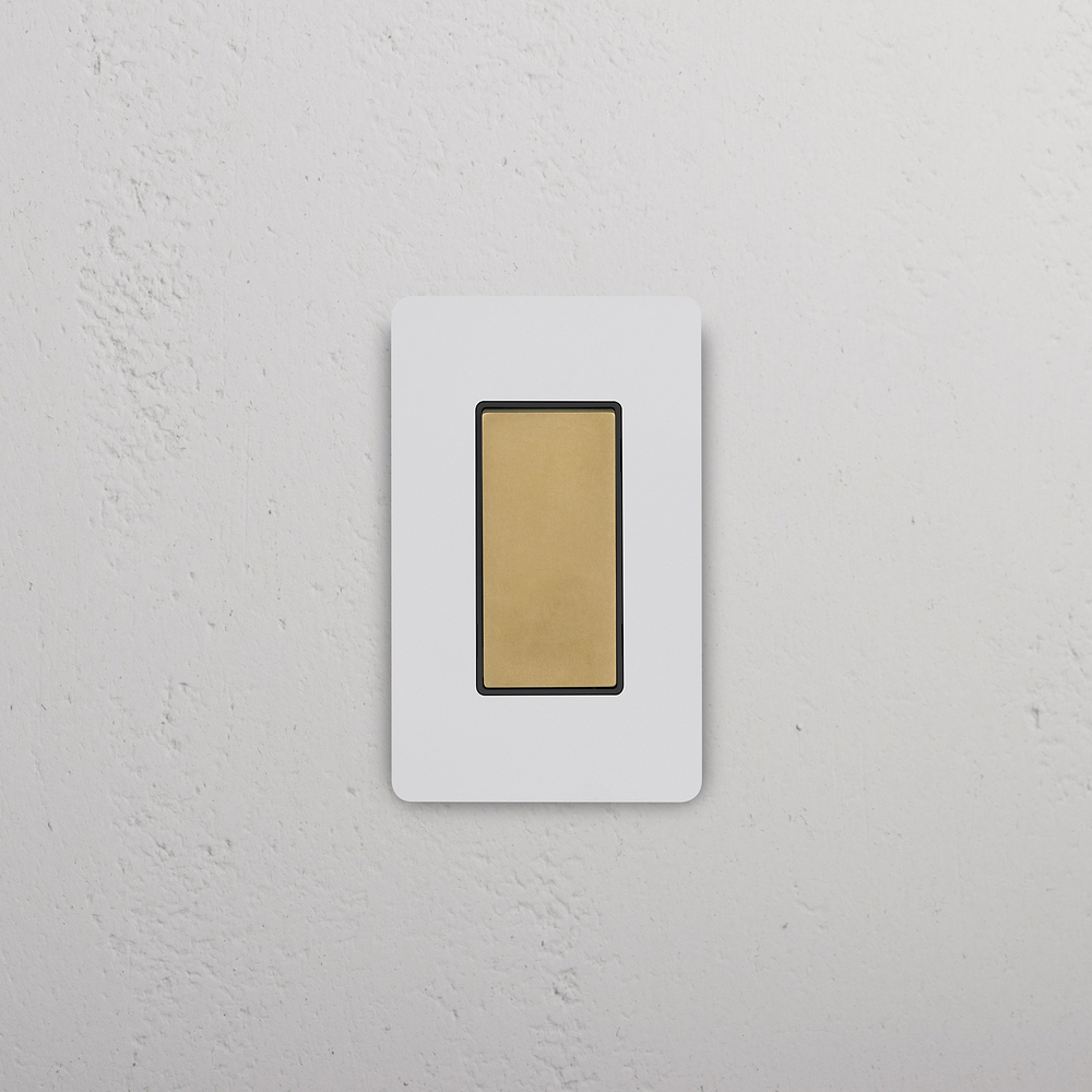 Grove 1G Retractive Rocker Switch – Paintable Antique Brass | Black