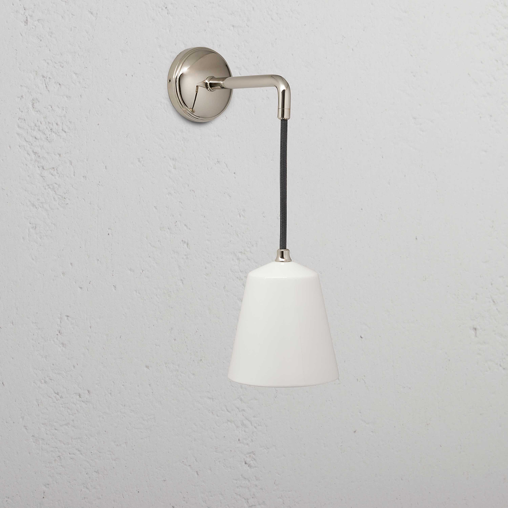 Richmond Small Hanging Wall Light Fine Porcelain - Polished Nickel