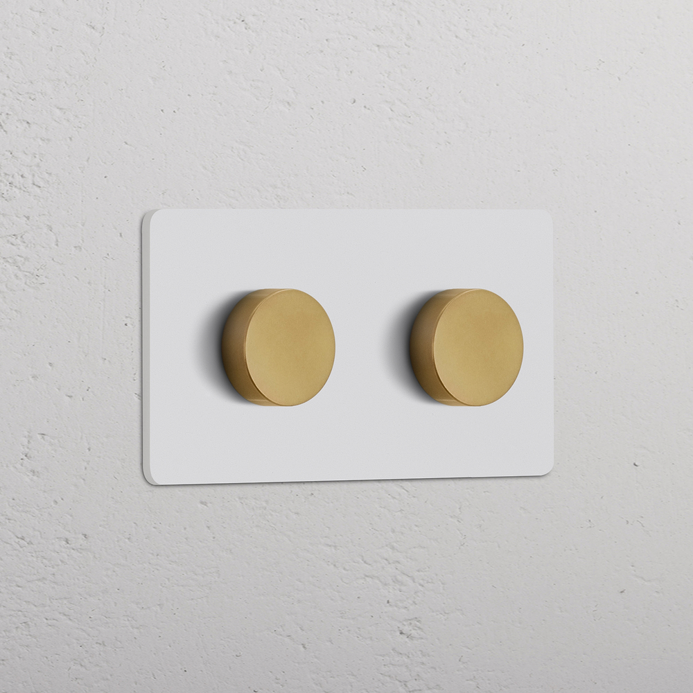 Grove Double 2x Dimmer Switch – Paintable Antique Brass