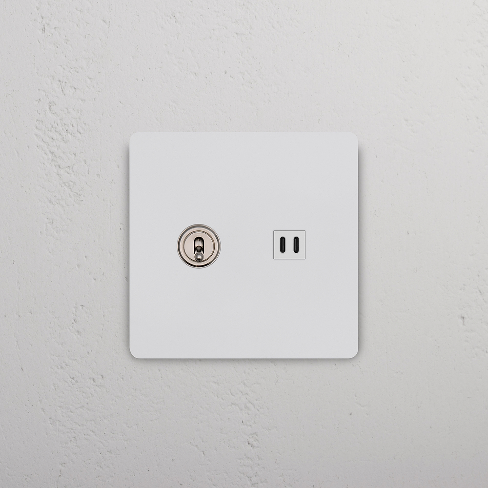 Grove 2G Toggle Switch & Fast Charge USB – Paintable Polished Nickel | White