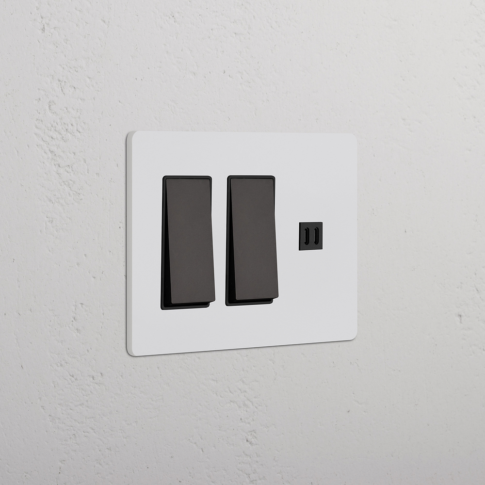 Grove 3G 2x Rocker Switch & Fast Charge USB – Paintable Bronze | Black
