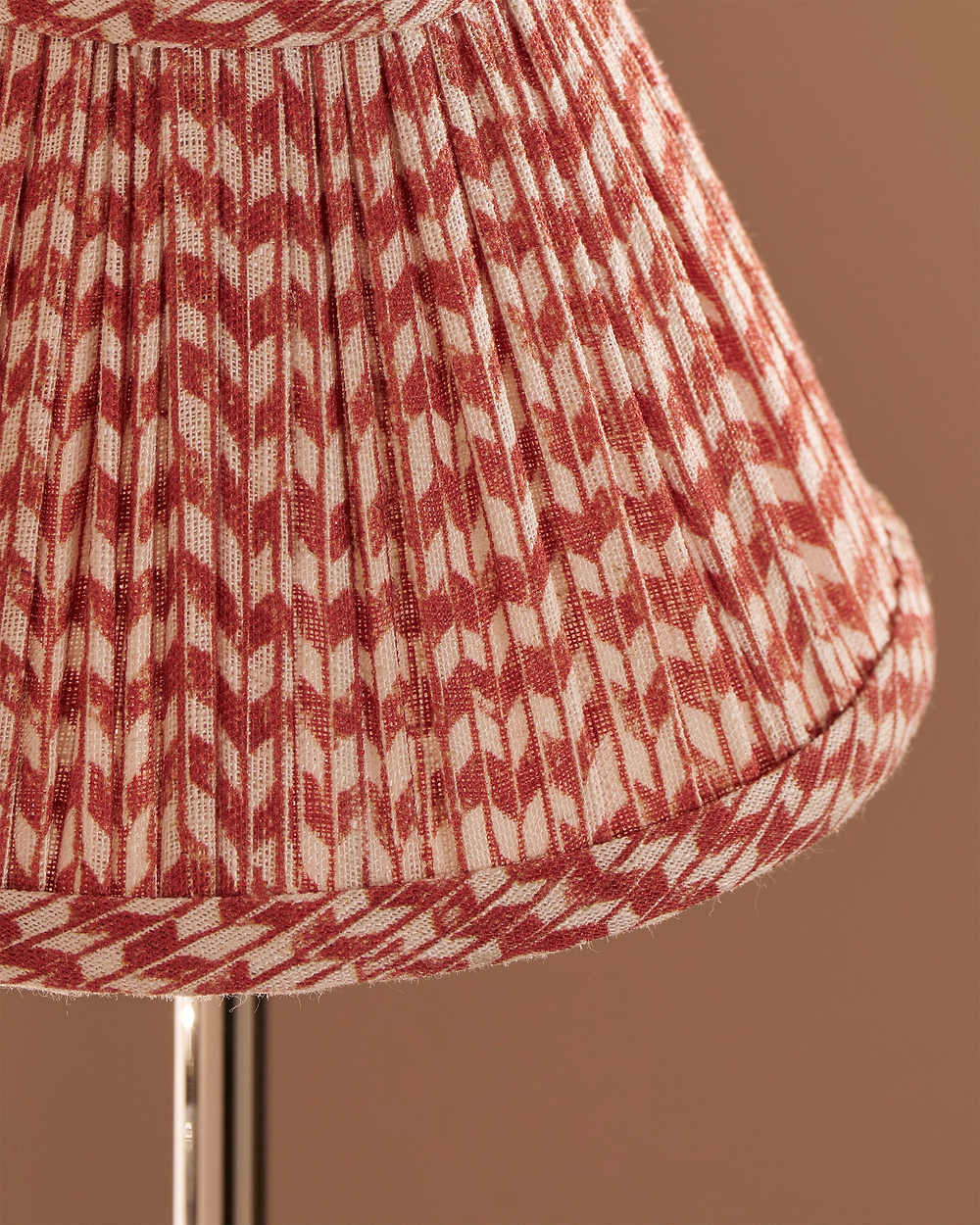 Cotswold Wall Light Pleated Terracotta Red – Polished Nickel