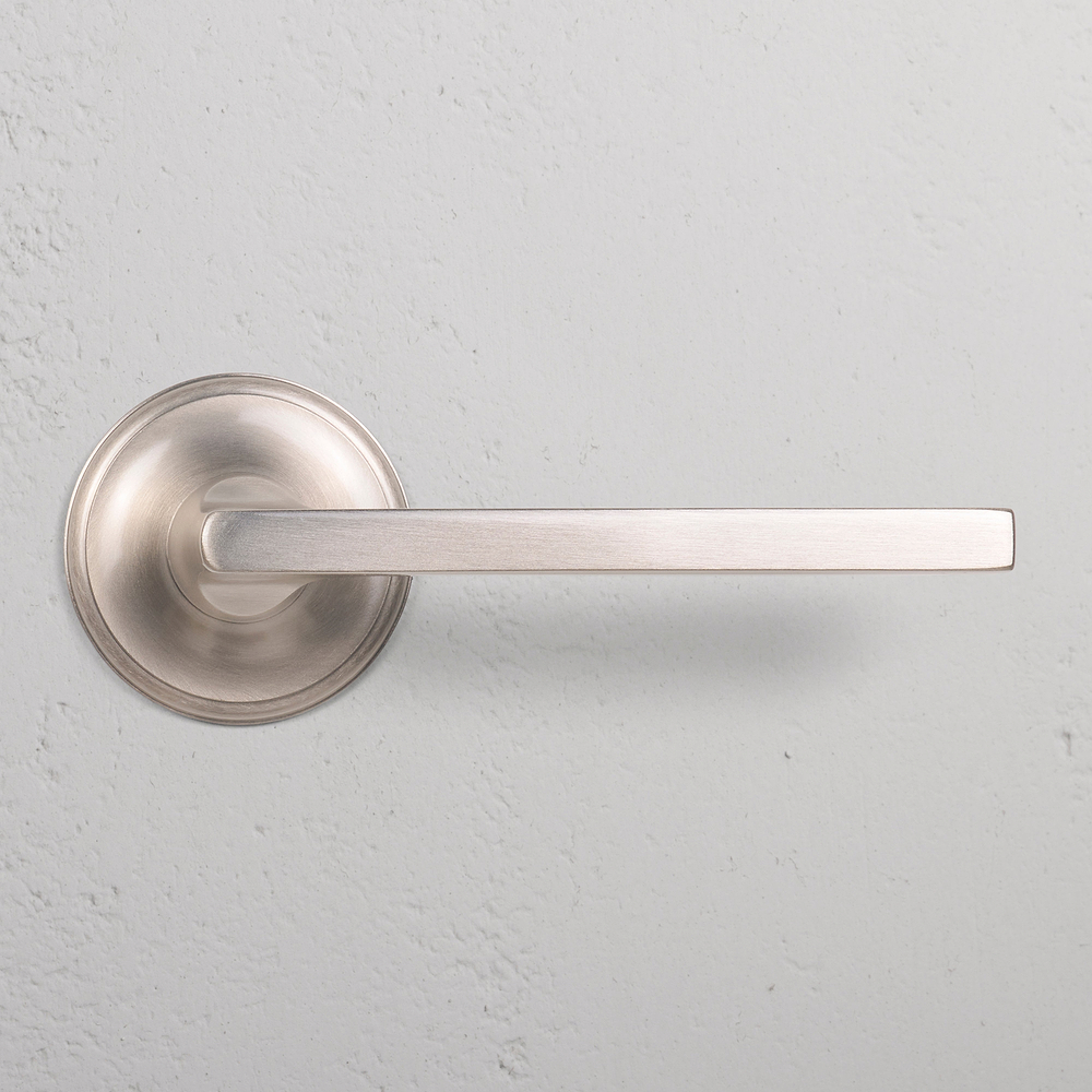 Clayton Sprung Door Handle – Satin Nickel