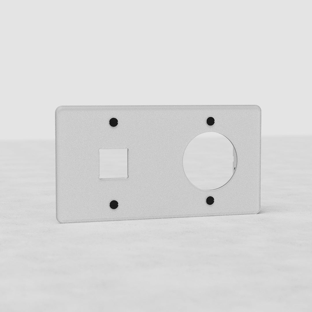 Kew Placca doppia 1x keystone e 1x presa - Trasparente | Nero