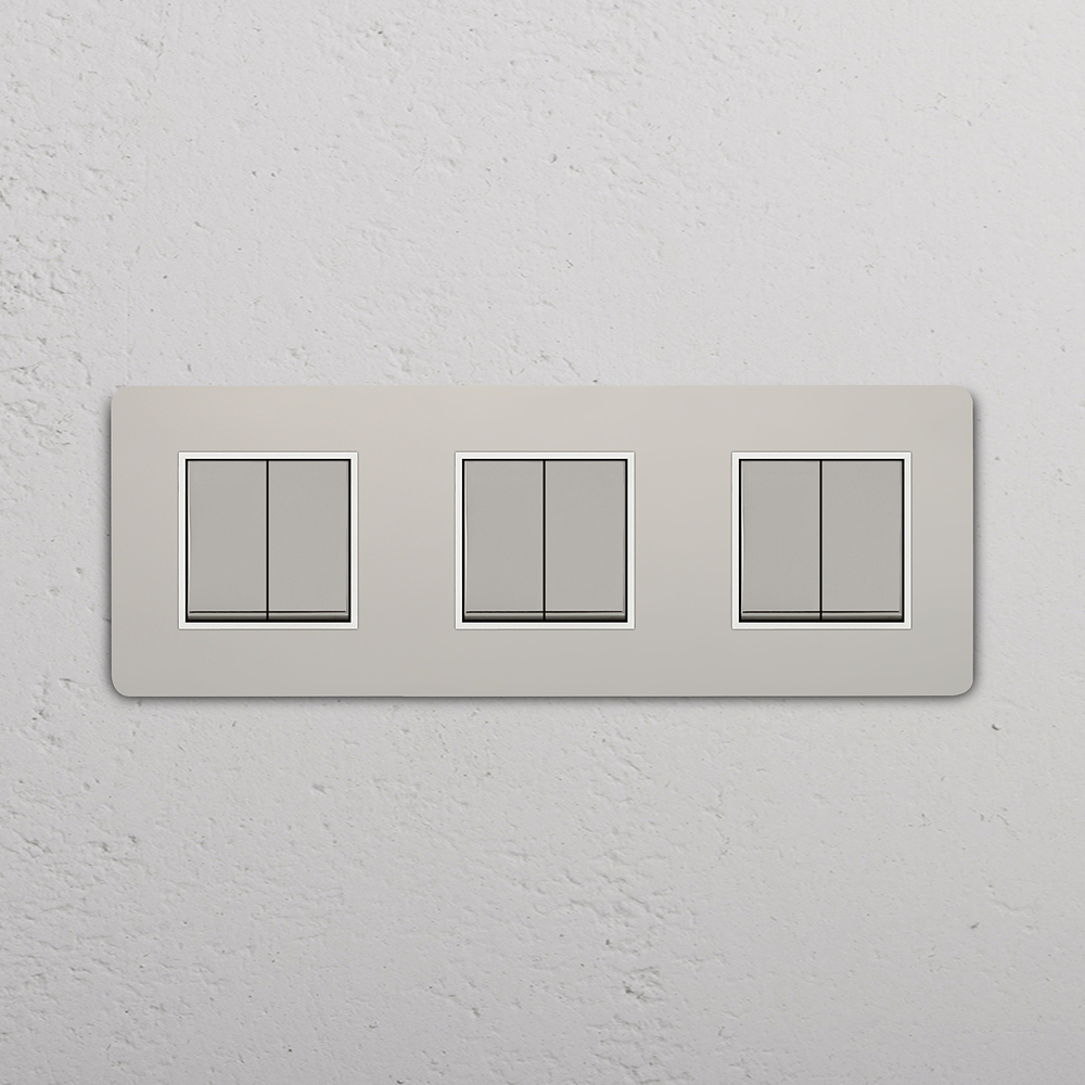 Grove Triple 6x Rocker Switch - Polished Nickel | White