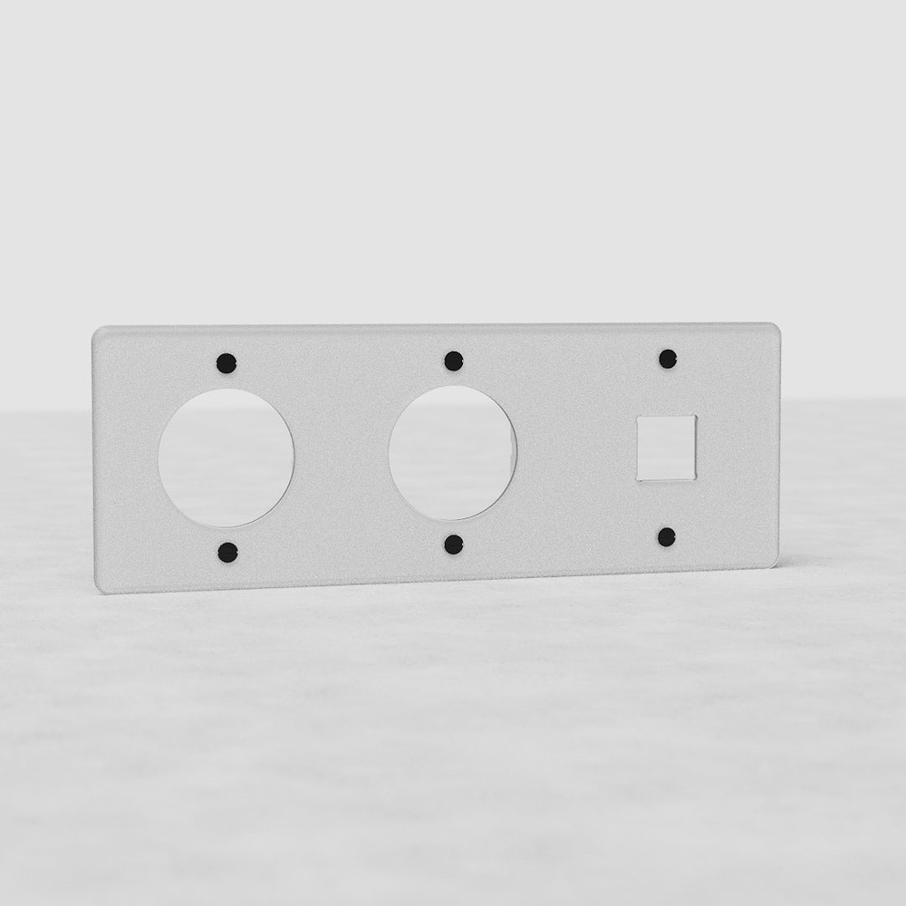 Kew Placca tripla 1x keystone e 2x prese - Trasparente | Nero
