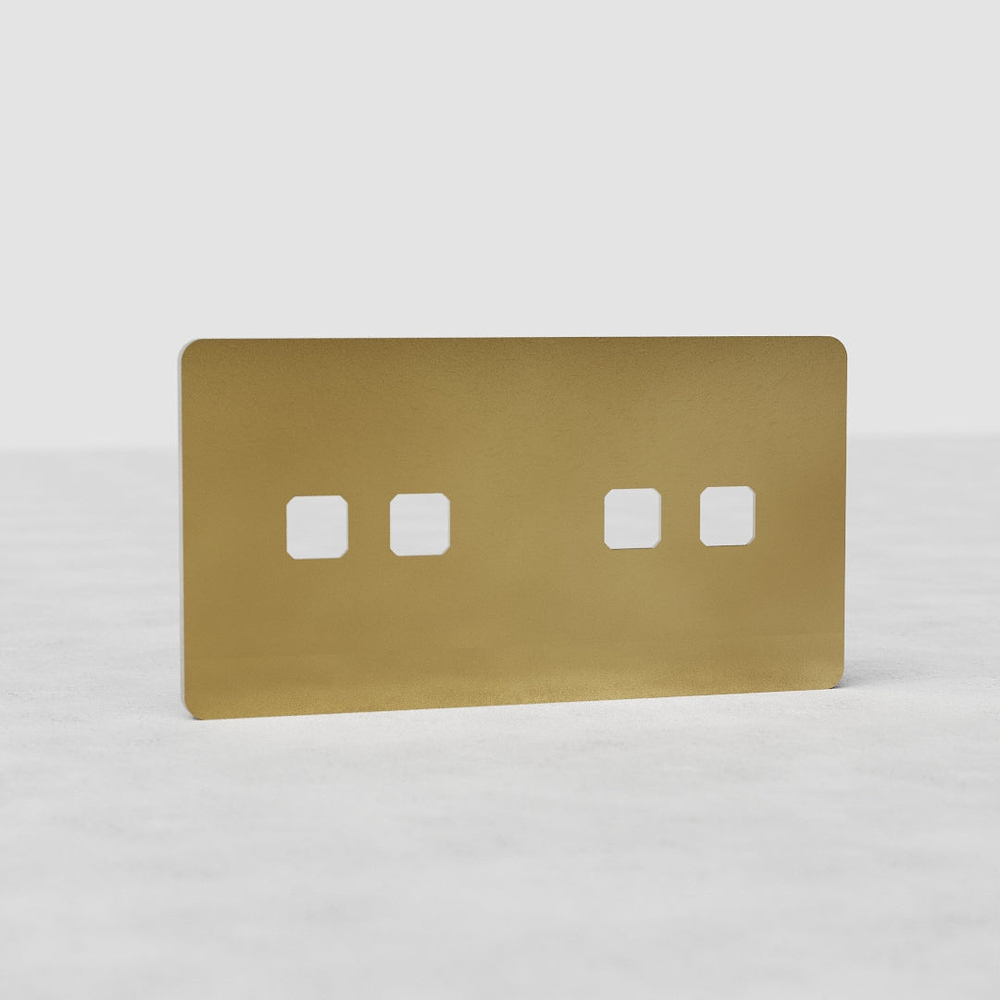 Grove Double 4x Switch Plate - Antique Brass