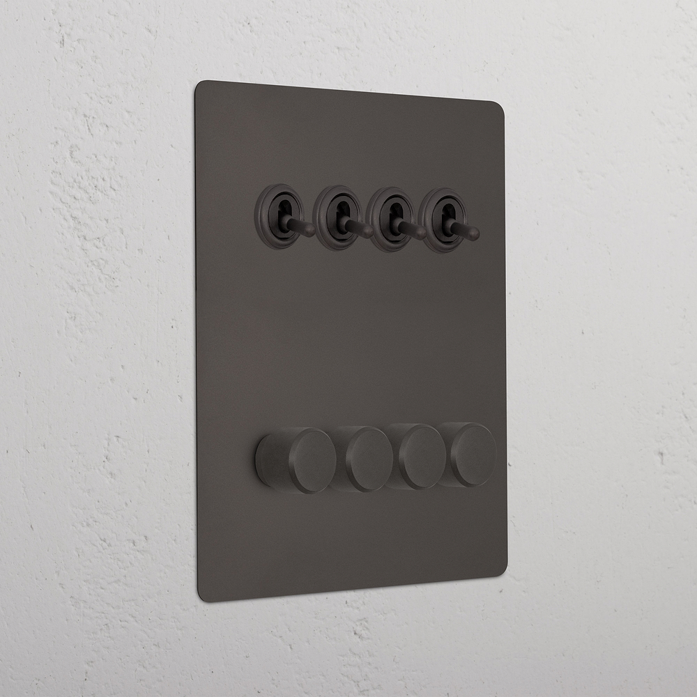 8G 4x Toggle Switch & 4x Dimmer Switch - Bronze