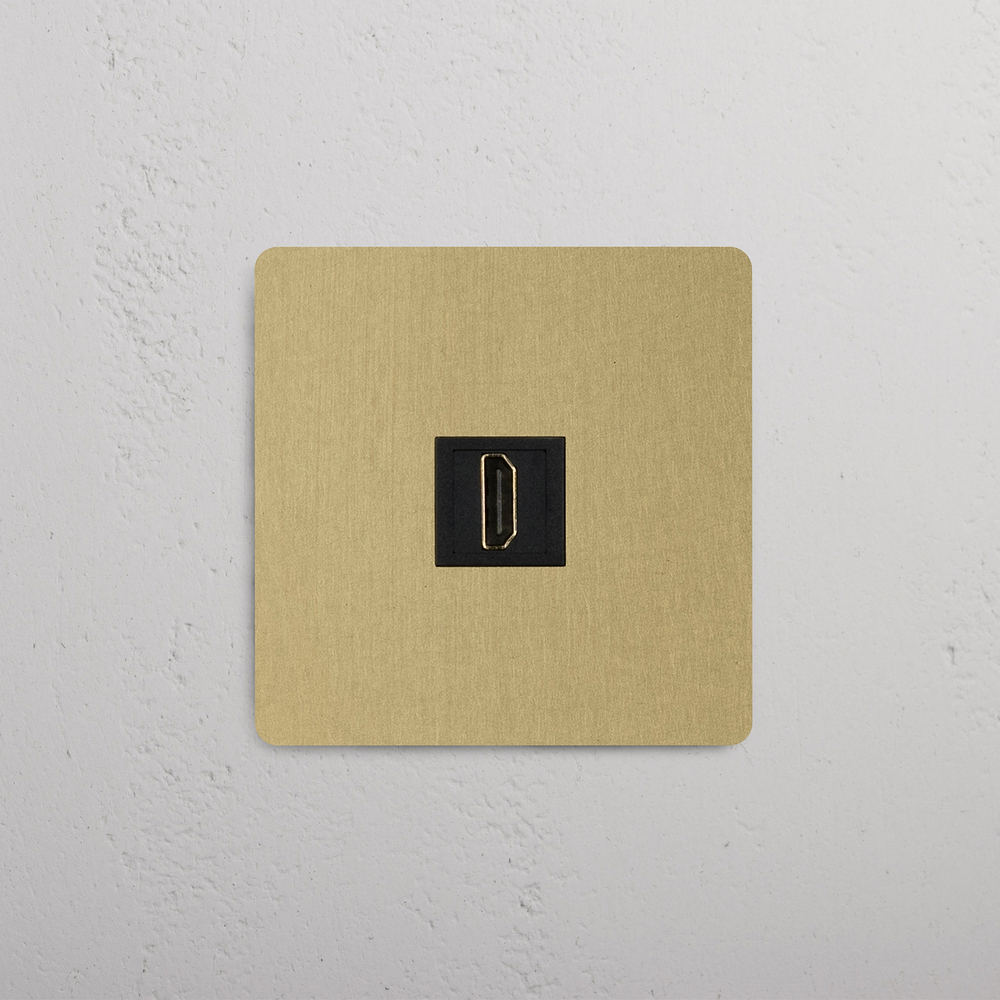 Kew Tomada HDMI individual - Latão Antigo | Preto