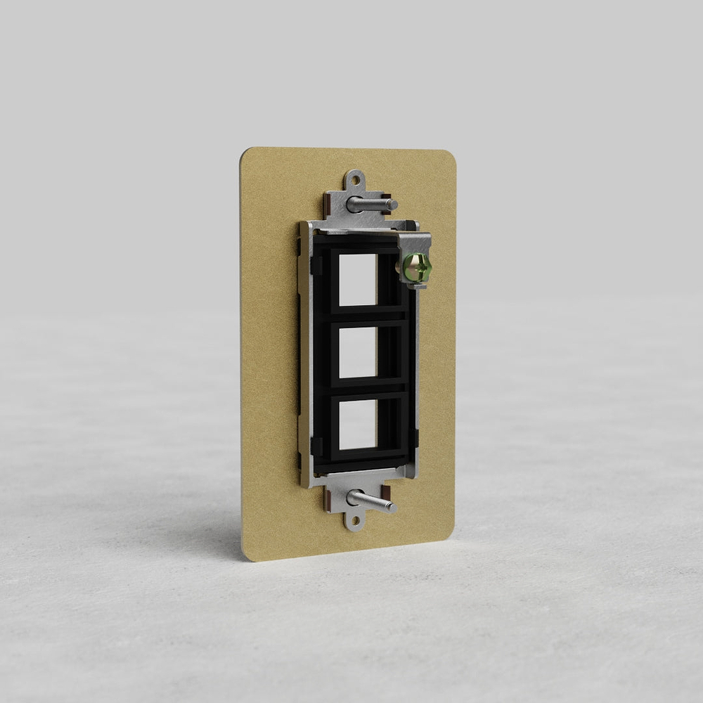 Kew 1G 3x Keystone Plate - Antique Brass