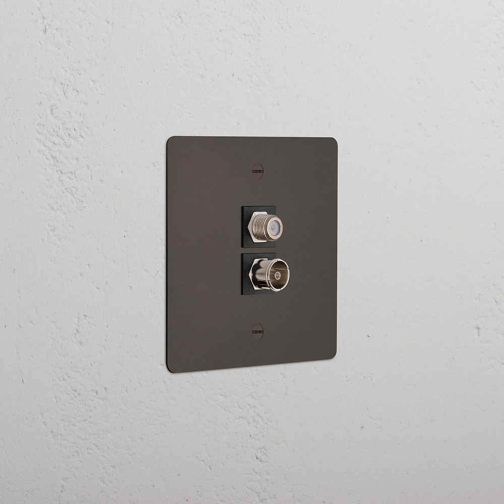 Single TV & Satellite Socket - Bronze | Black