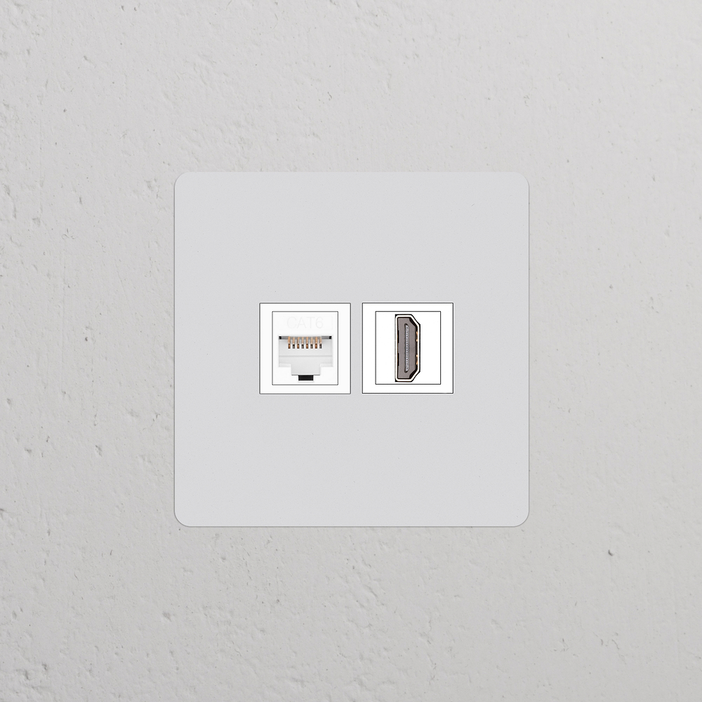Kew Tomada RJ45 & HDMI individual – Pintável | Branco