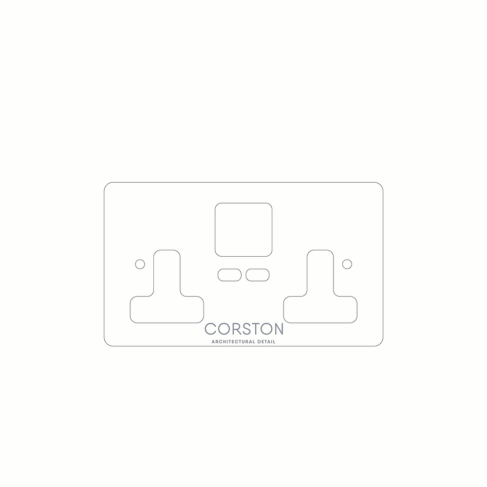 2G 13A UK Socket USB C+C Front Plate Paper Template