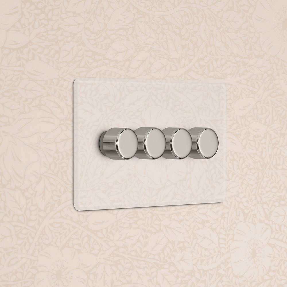 4G Two Way Dimmer Switch - Clear Polished Nickel