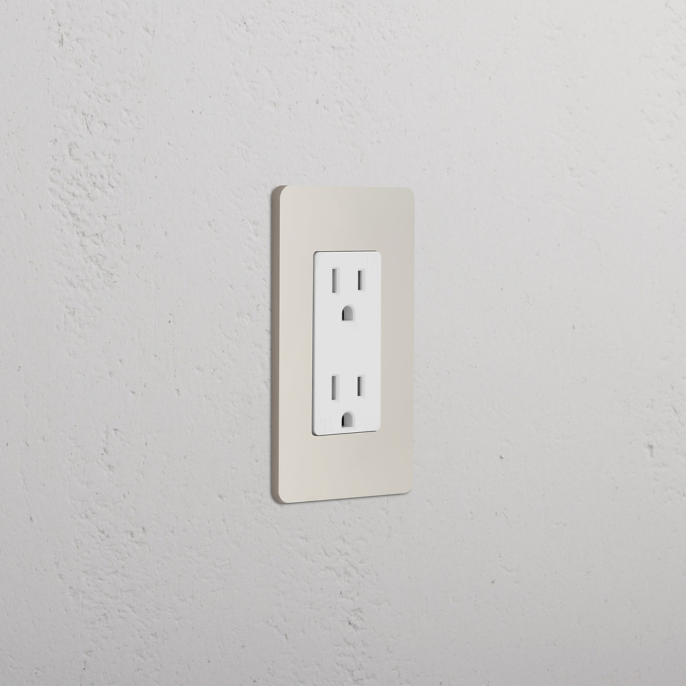 Grove 1G 15A Outlet - Polished Nickel White