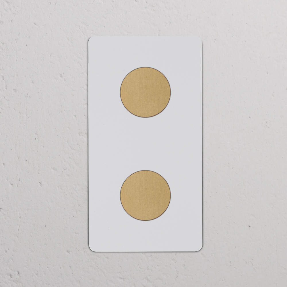Kew Double 2x Vertical Dimmer Switch - Paintable Antique Brass