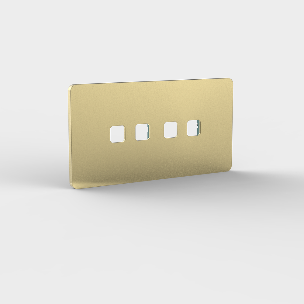 Grove 4-Module 4x Switch Plate – Antique Brass