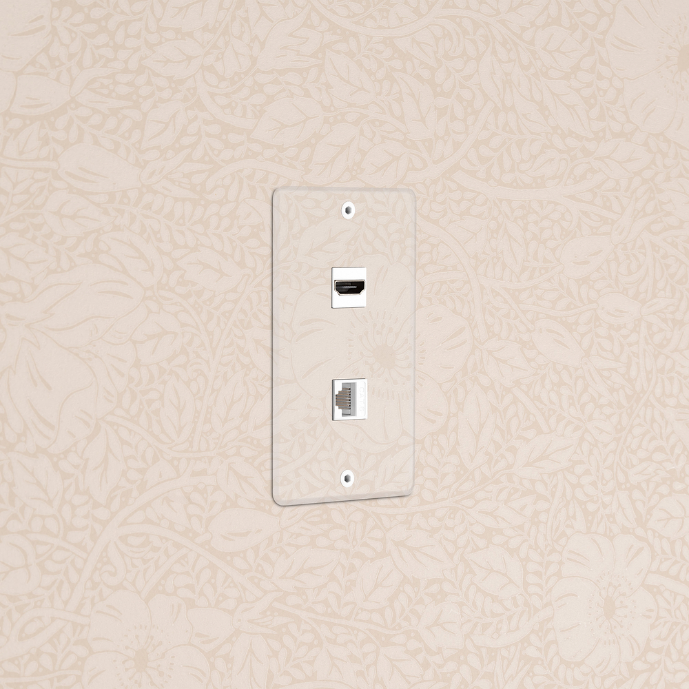 Kew 1G HDMI & CAT 6 Keystone - Clear White