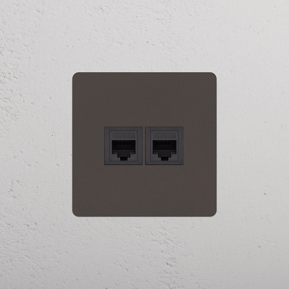 Kew Presa RJ45 Singola 2x - Bronzo | Nero