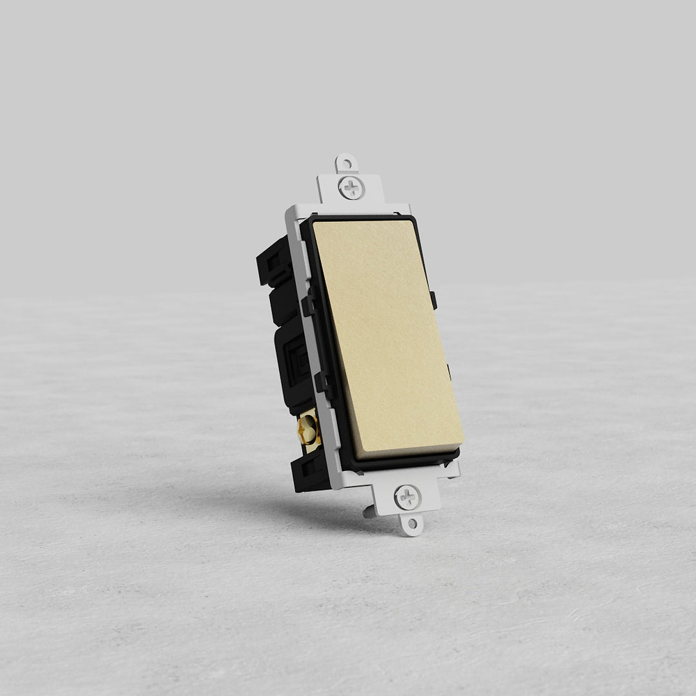 Double Pole Rocker Switch - Antique Brass Black