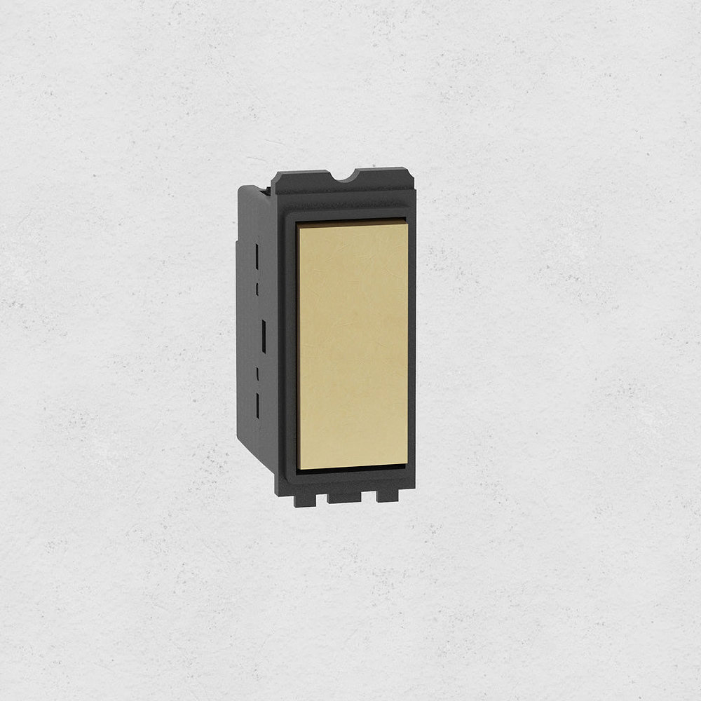 Centre Retractive Rocker Switch - Antique Brass | Black