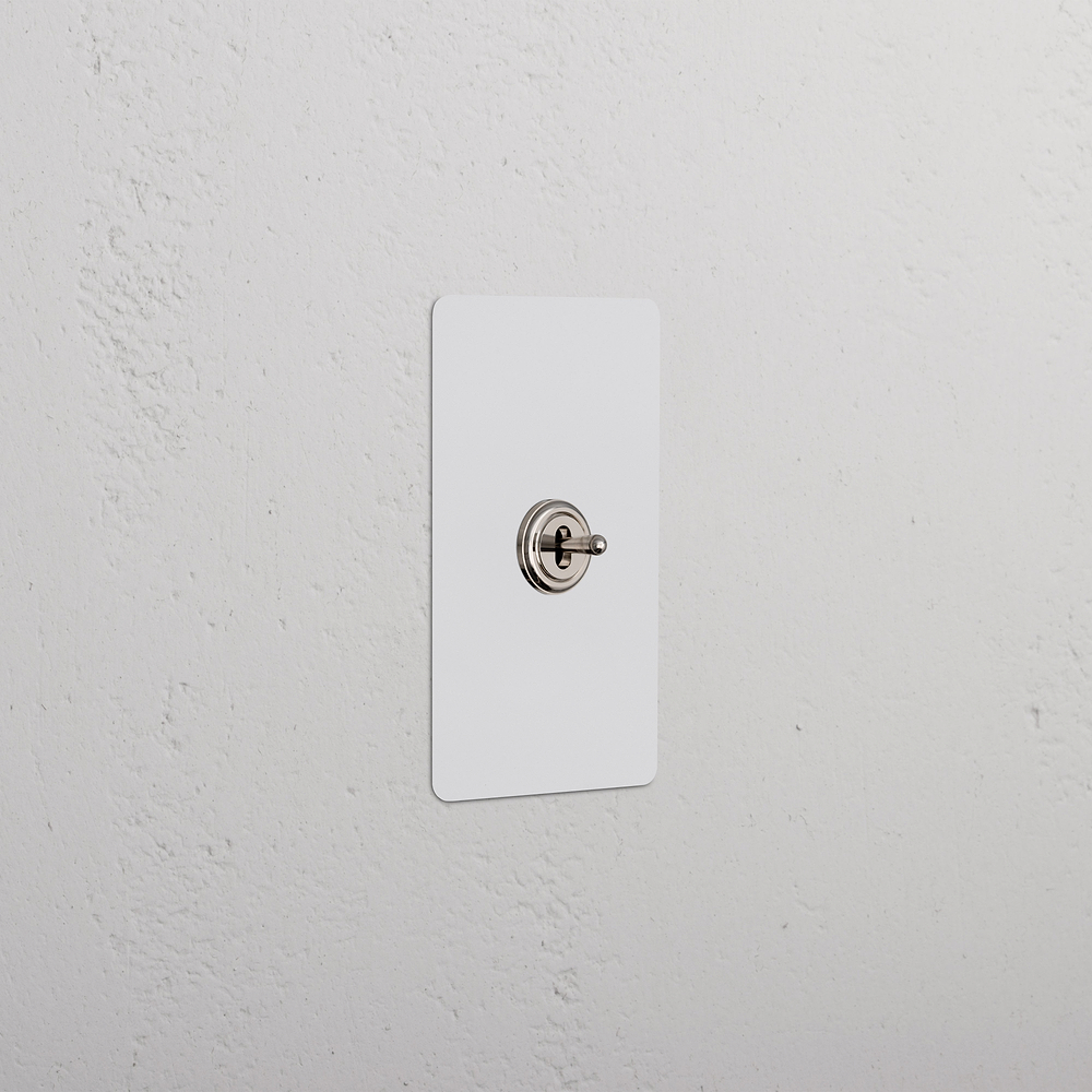 Kew 1G Center Retractive Toggle Switch - Paintable Polished Nickel