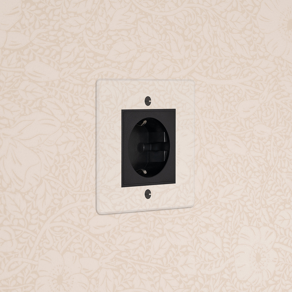 Single Schuko Socket - Clear | Black