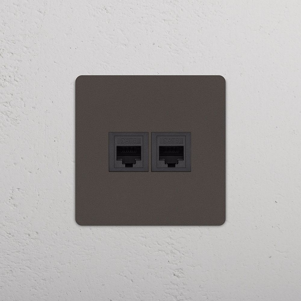 Grove Μονή Υποδοχή 2x RJ45 – Μπρονζέ | Μαύρο