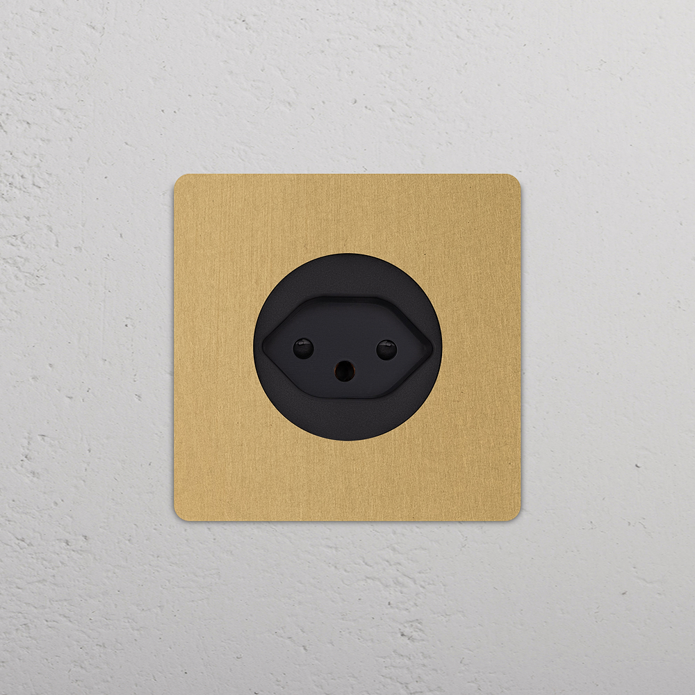 Grove Single Swiss Type J Socket - Antique Brass | Black